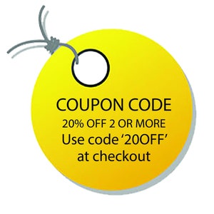 Coupon for a 20% discount when purchasing 2 or more items from | Etsy