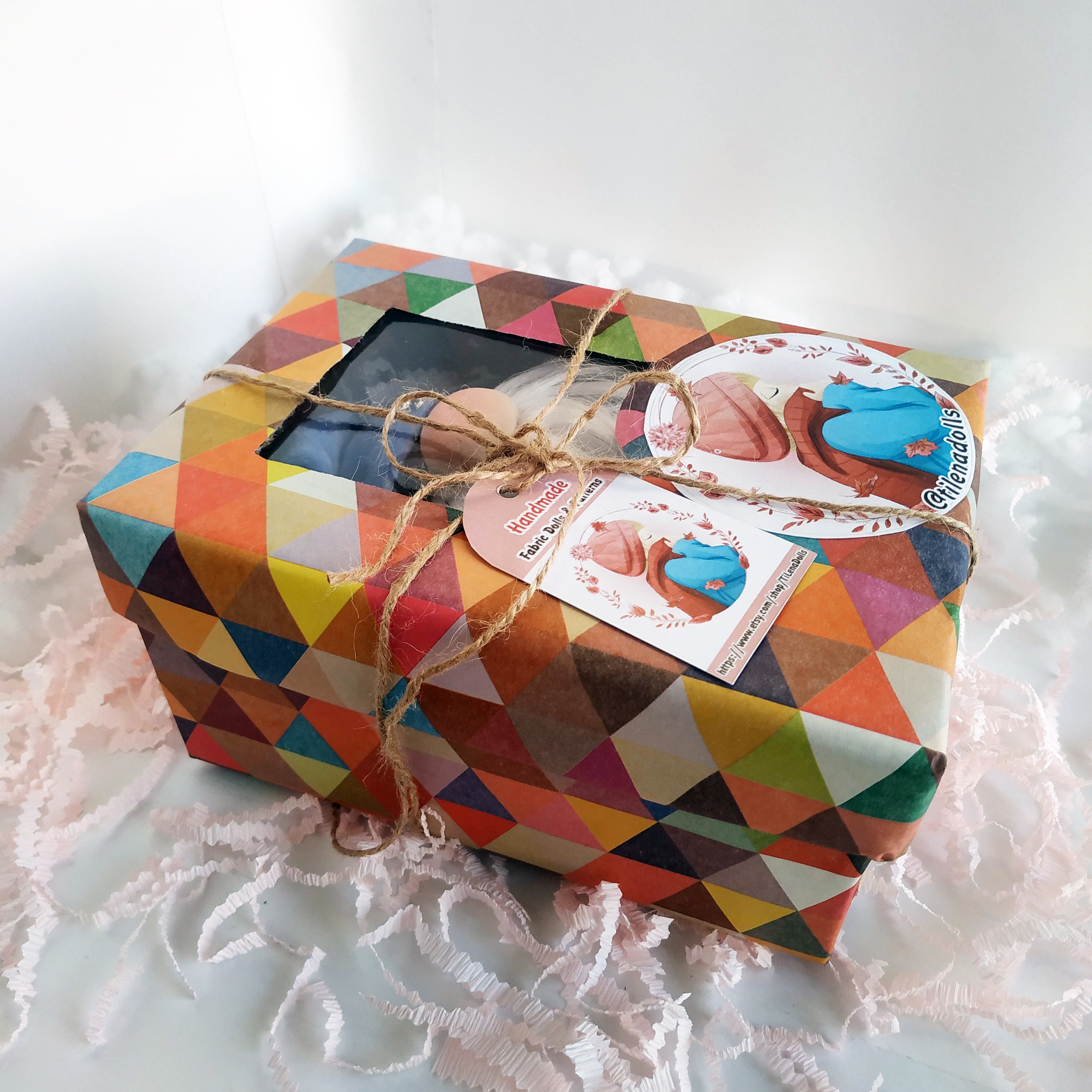 Holiday Gift Wrap Gift Box for Dolls from my store Gift Etsy