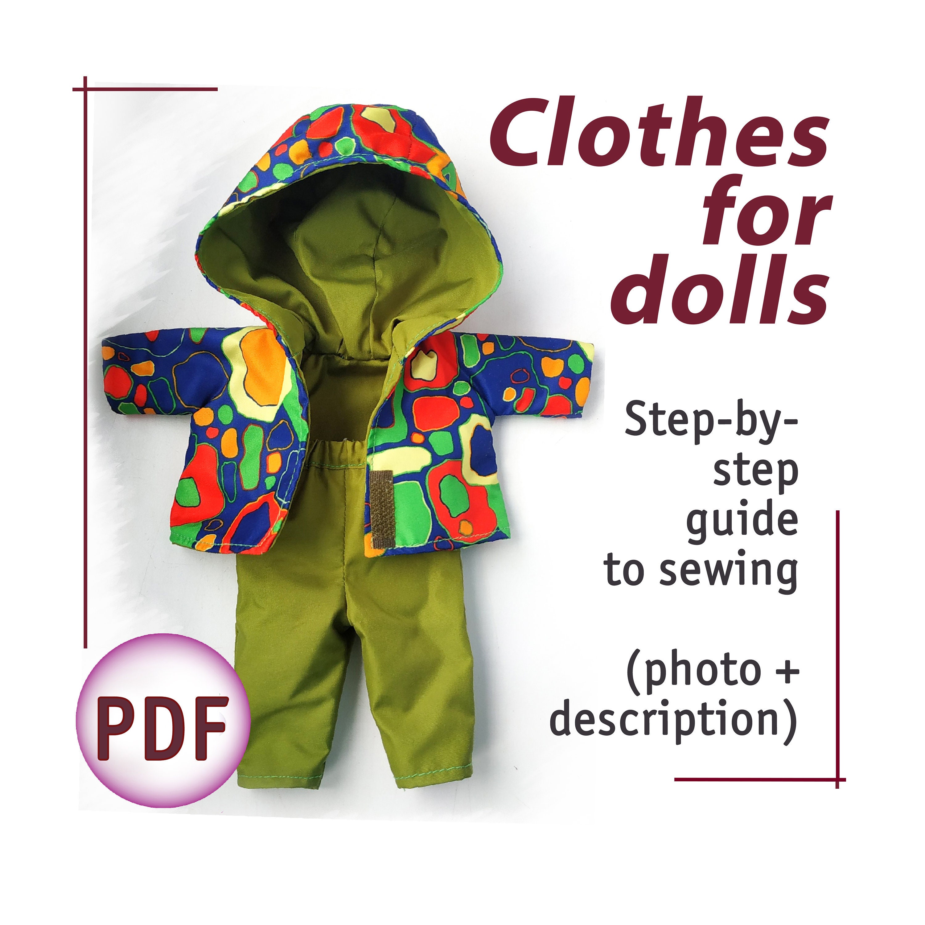 PDF Doll Clothes Tutorial Pattern Сlothing for textile dolls Etsy