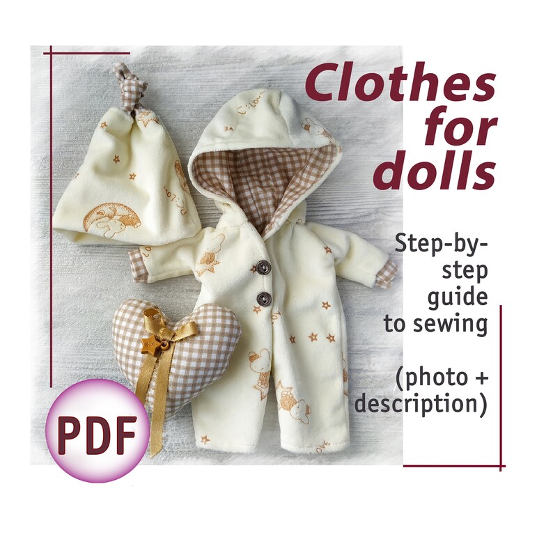 PDF Doll Clothes Tutorial Pattern Сlothing for textile dolls Etsy