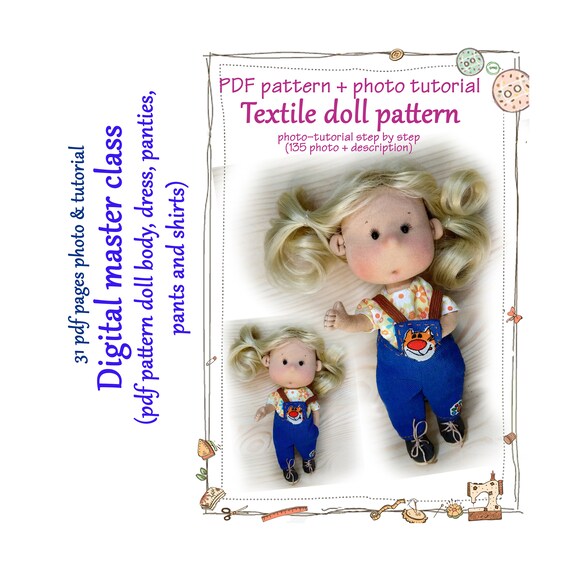 Pdf Cloth Doll Patterns Textile Doll Sewing Guide Cloth Baby Etsy