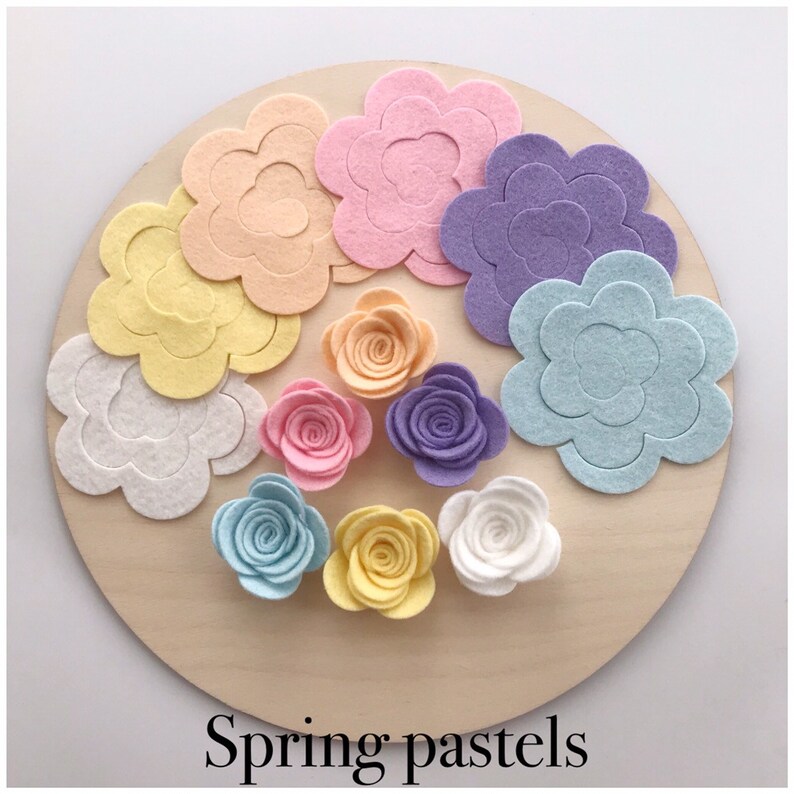 Packs of 12 Medium Roses Felt Flower Packs Wool Blend Felt Etsy