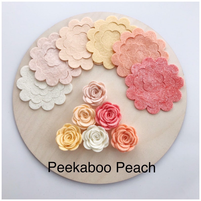 Packs of 12 Medium Posies Felt Flower Packs Wool Blend Felt Etsy