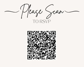 Karta pocztowa z kodem QR RSVP na wydarzenie ślubne 3x4