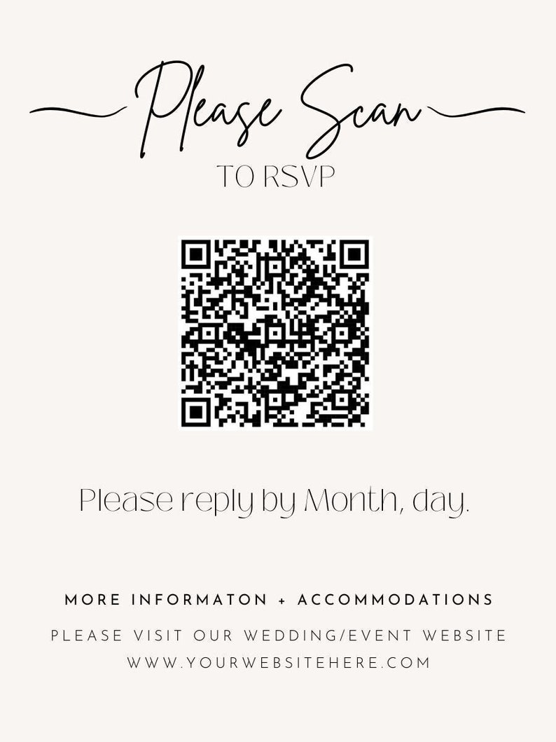 Wedding Event RSVP QR Code Postcard 3x4 - Etsy