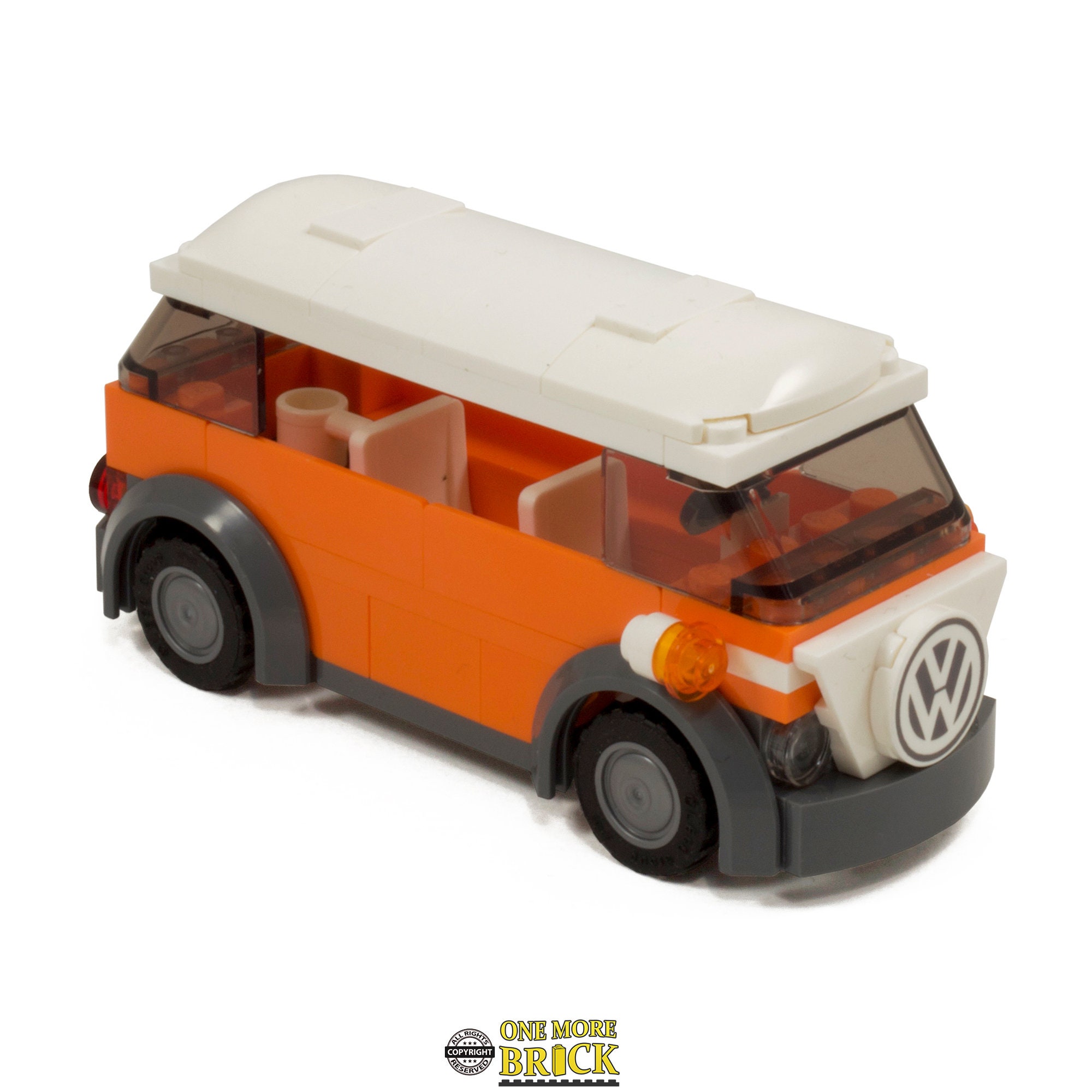 Custom Made With Bricks Orange Camper Van - Etsy Israel