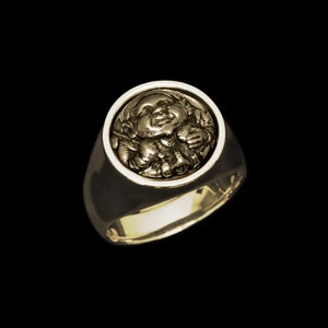 Blessed Ebisu Charm - Silver/Brass  Ring