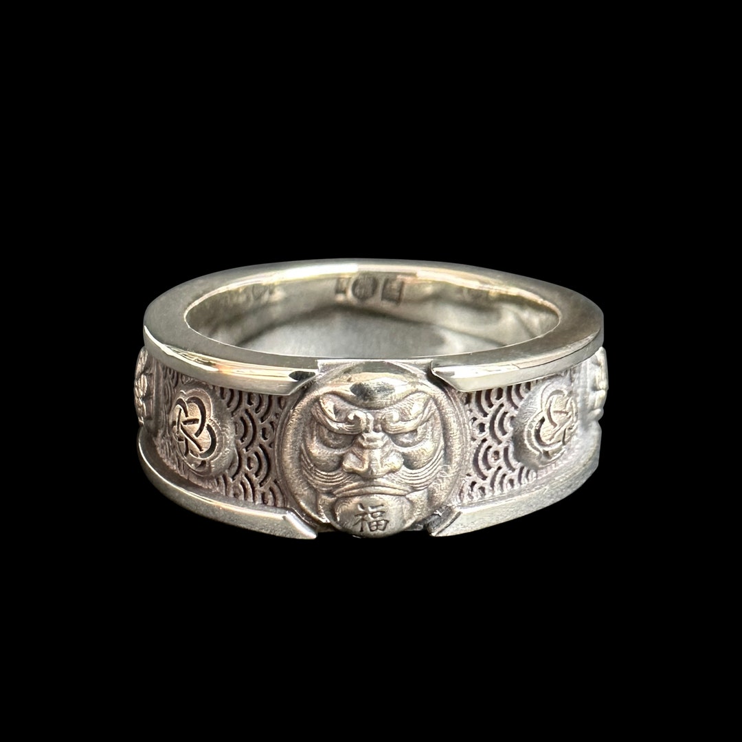 Fortune Rings Silver Daruma Fortune Ring | Japanese Style Amulet | Band Ring | Silver/brass ...