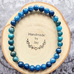 Kyanite and Apatite for Metabolism and Weight Loss Support  Crystal  Gemstone Beaded  Bracelet