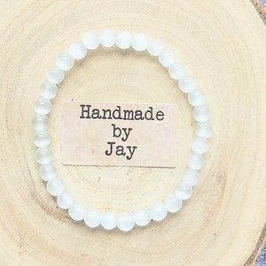 Cleansing, Clearing and Purifying Selenite Crystal Healing Beaded Chakra Bracelet