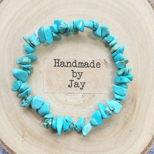 Turquoise for Headaches, Detox &  Immune System Crystal Healing Beaded Bracelet Throat Chakra
