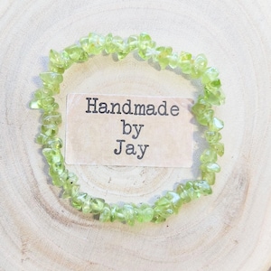 Peridot for IBS, Immune, Digestion and Low Mood Support Crystal Healing Gemstone Bracelet Solar Plexus and Heart Chakra