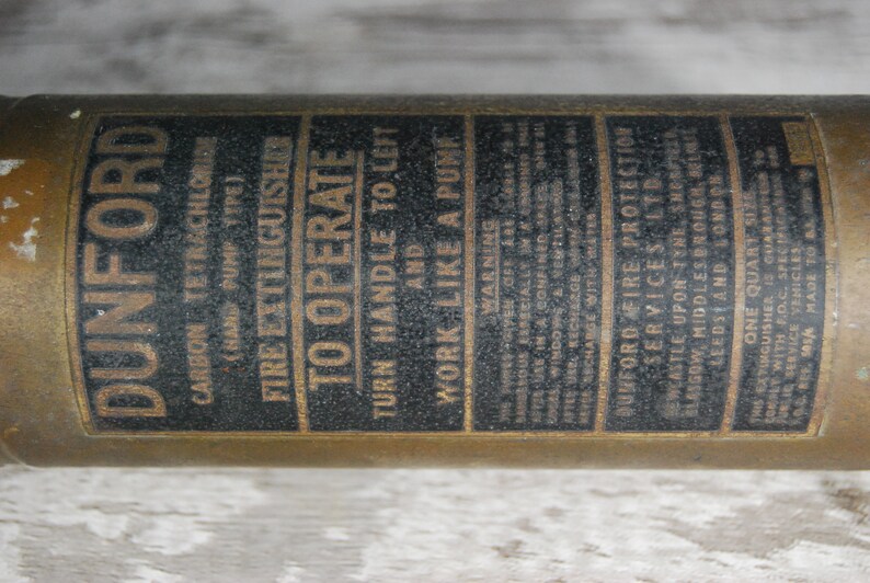 1965 Dunford Carbon Tetrachloride Hand Pump Fire Extinguisher Etsy