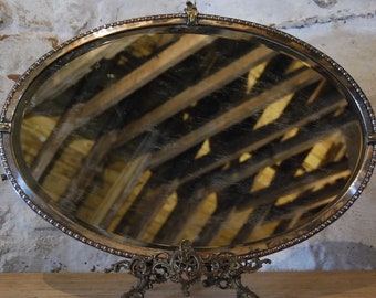 Antique Art Deco Metal Mirror