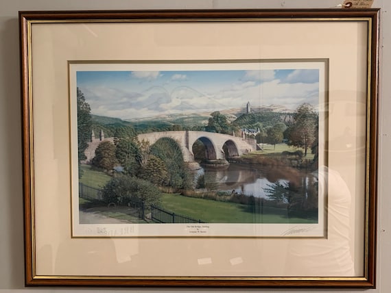 Graeme Baxter Signed Limited Edition Print Of The Old Bridge Stirling No 348 Of 500