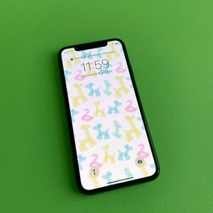 Cute balloons iPhone wallpaper, mobile screen for her, kids gift wallpaper, funny iPhone lock screen, fruit art design, balloon drawing image 2