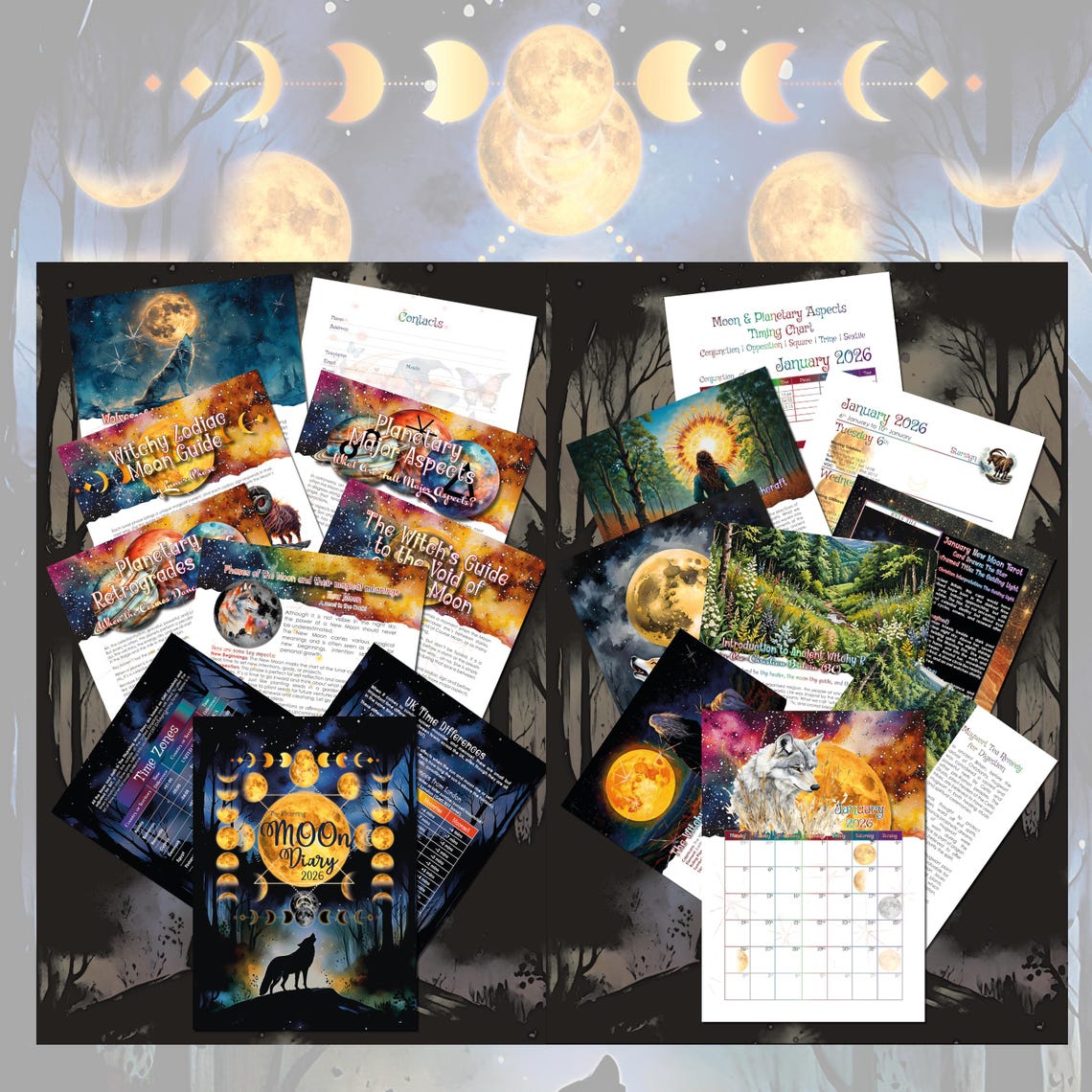 Digital Moon Diary 2026 | Lunar Planner PDF | Rituals, Tarot & Moon ...