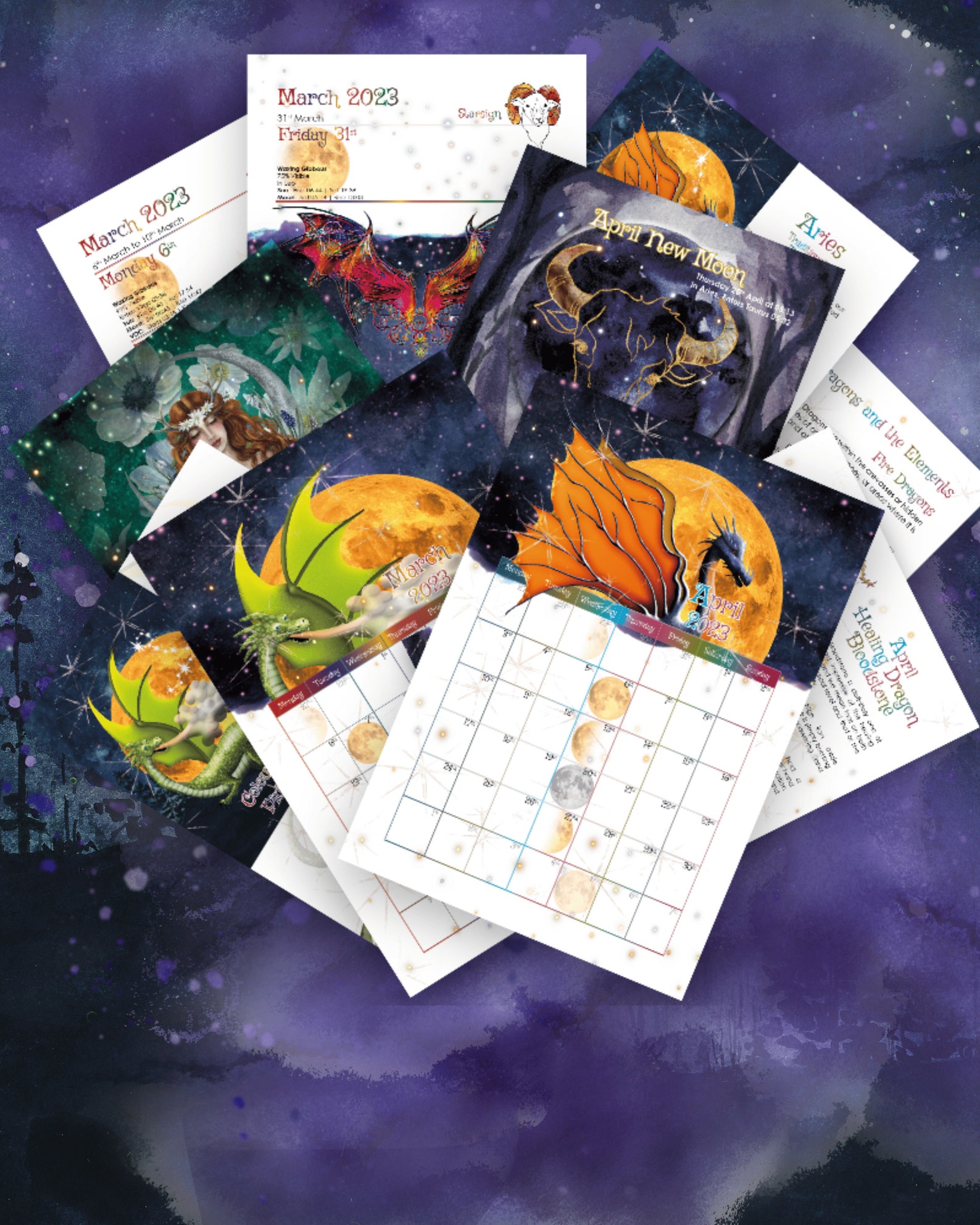 flickering-moon-diary-calendar-set-2023-etsy-new-zealand