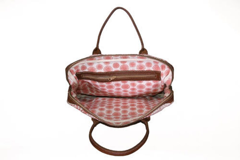 Welli Laptop Bag by SOSH 2 Colors available Linen /& Leather Bag