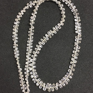 25 Carat Natural White Diamond Briolette Beads – AAA+ Clean Faceted Drop Beads, Loose Diamond Beads for Jewellry Making