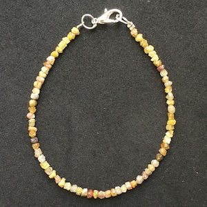 Bracciale di diamanti non tagliati multi grezzi gialli, braccialetto di diamanti con chiusura in argento sterling, bracciale alla caviglia da uomo e da donna, regalo di gioielli