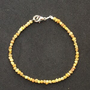 Bracciale con diamanti grezzi gialli non tagliati, bracciale con diamanti con chiusura in argento sterling, bracciale da donna e da uomo, regalo di gioielli