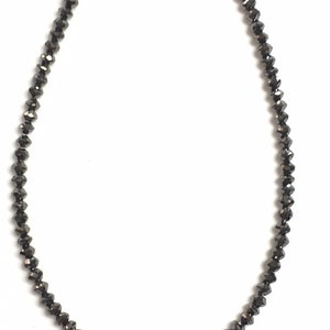 10 Carat Natural Black Diamond Beads,Polished roundelle Diamond Beads, Diamond Beads Bracelet, 2.00MM - 2.50MM