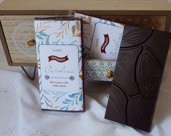 Tablette chocolat personnalisée,tablette chocolat Nounou, tablette noel, chocolat personnalise