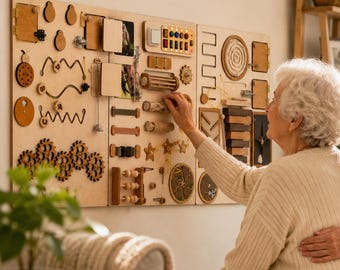 Sensory wall panels for dementia care homes, Wall-mounted activity board for memory care, Elderly rehabilitation sensory board