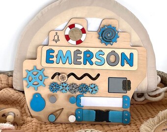 Custom Sensory Board 1st Birthday Gift Baby Boy Birthday Fidget Toy Montessori Board Name Puzzle Toy