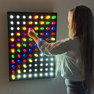 Zintuiglijk licht helder bord met acrylstaven | Led-lichtpinpaneel, sensorisch item, groot licht helder