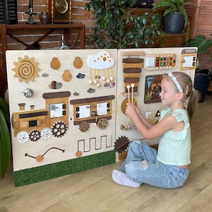 Hölzerne Entwicklung sensorische Wand, Spielzeug für Doktoren Wartezimmer, große beschäftigte Tafel für Schule und Spielzimmer, sensorische Raumausstattung, Fidget Spielzeug