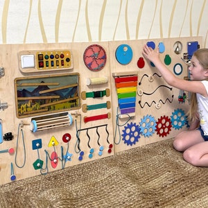 Sensory Item Activity Sensory Wall For Toddler Nursery decor Baby Busy Board Wooden Large Educational Wall Toy For School Calming wall toy