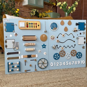 Wall mounted sensory boards-Waiting room toys-Activity wall panel-Sensory wall panels for adults- Wooden busy board - Snoezelen equipment