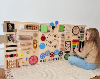 Wall Mounted Sensory Boards: Set of 3 Activity Panels For School, Kindergarten, Sensory Room, Nursery or Church