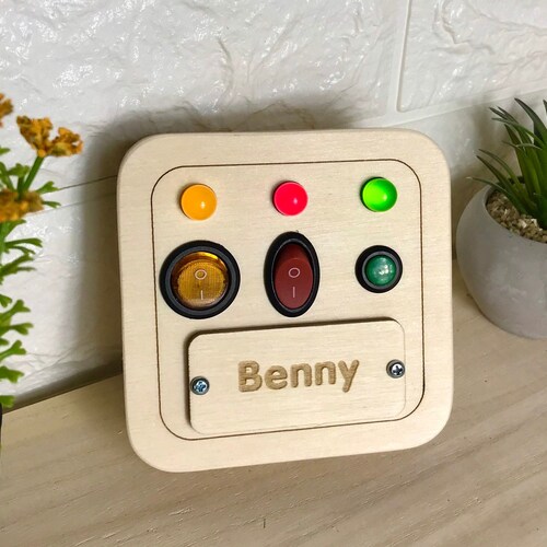 Busy Board With Light Switch Box LED Lights With Colored Etsy