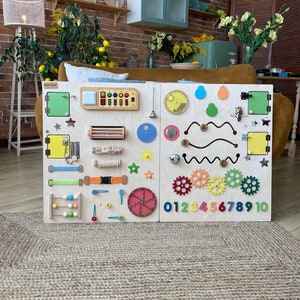 Wall busy board for waiting room - Sensory wall panels for schools - Sensorial panel - Busy board for wall pediatric waiting room activities