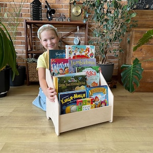 Montessori Bookshelf Wooden Kids Book Shelf White Kids Bookcase Custom Nursery Bookcase Montessori Furniture Children Bookcase