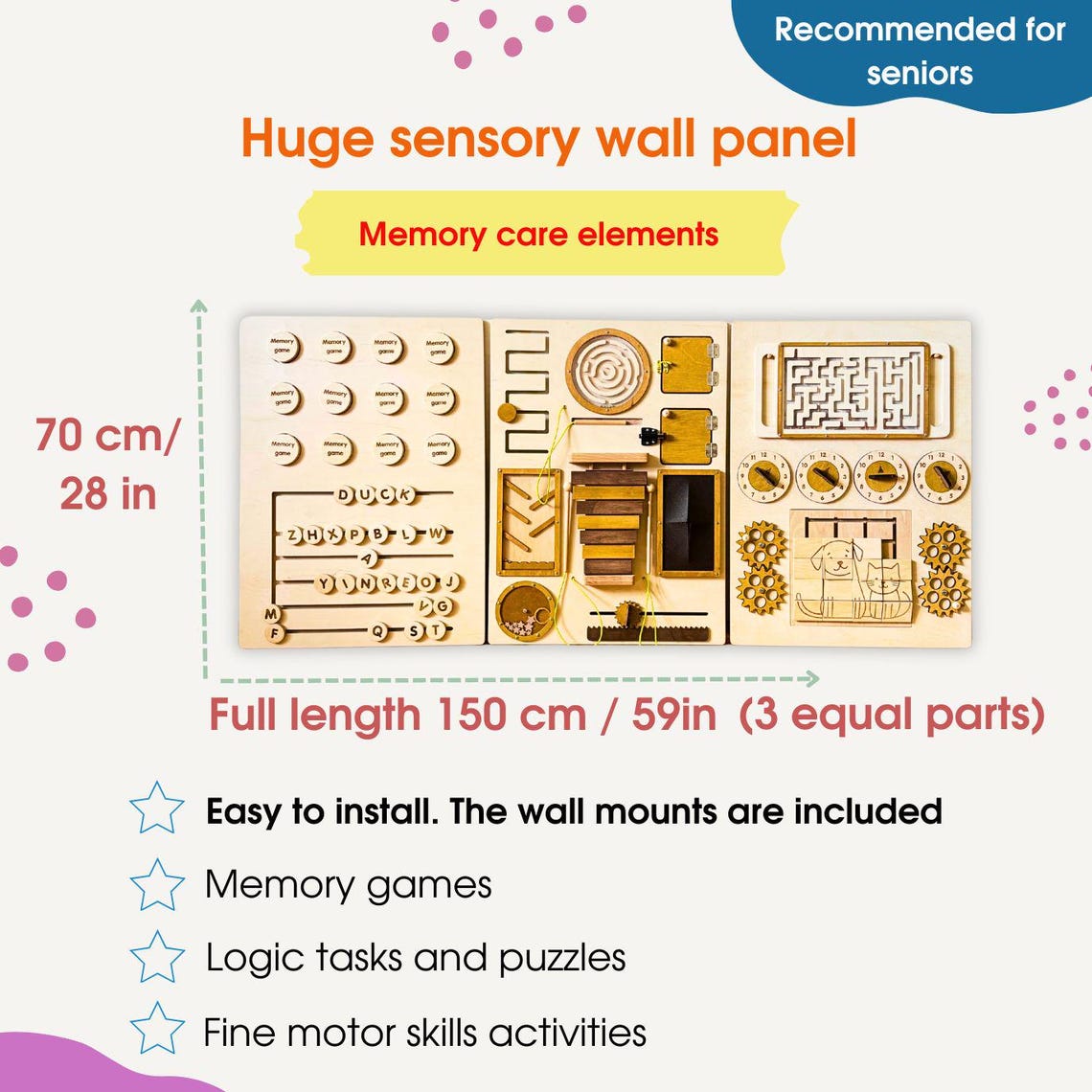 Memory Panel Sensory Wall Panel for Adults With Dementia | Memory Care Activity ...