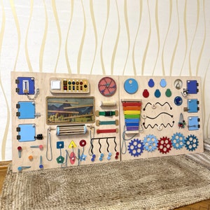 Wall sensory - Montessori board for school - Busy board with light switch - Infant sensory wall- Pediatric waiting room activities