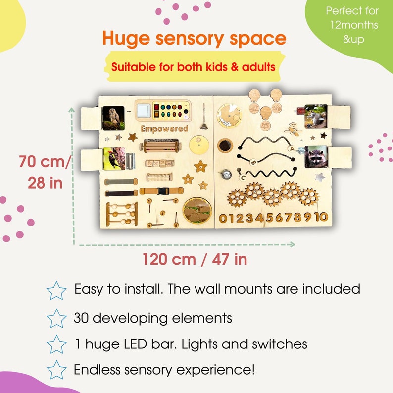 sensory wall graphics including both the infinity path... Sensory Wall Panels LED Light 120*70 Cm-montessori Playroom Board for ...