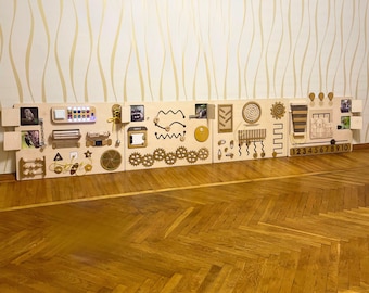 Wooden Sensory Wall Panel With LED Lights For Kids: Sensory Item For School, Kindergarten, Church, Nursery