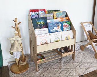 Toddler Bookshelf, Montessori Bookshelf For Kids Room, Montessori Shelves, Baby Book Shelf 1 Year Old Gift, Nursery Shelf, Kids Bookcase