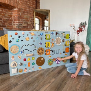 Waiting Room Toys Activity Panel Sensory Wall Montessori Furniture Custom  Busy Board With a Camping Theme Playroom Design 