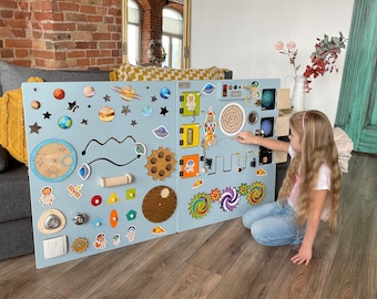 Sensorisches Wandspielzeug Sinnesraum für Schule, Kinderkrippe, Klassenzimmer Sinnes-Ecke Wandplatte | An der Wand befestigtes fleißiges Brett