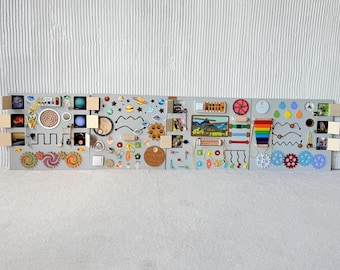 Wooden Sensory Light Board- Wall Mounted Activity Board - Tactile Wall Panels - Sensory Items For Classroom, Nursery, Special Needs