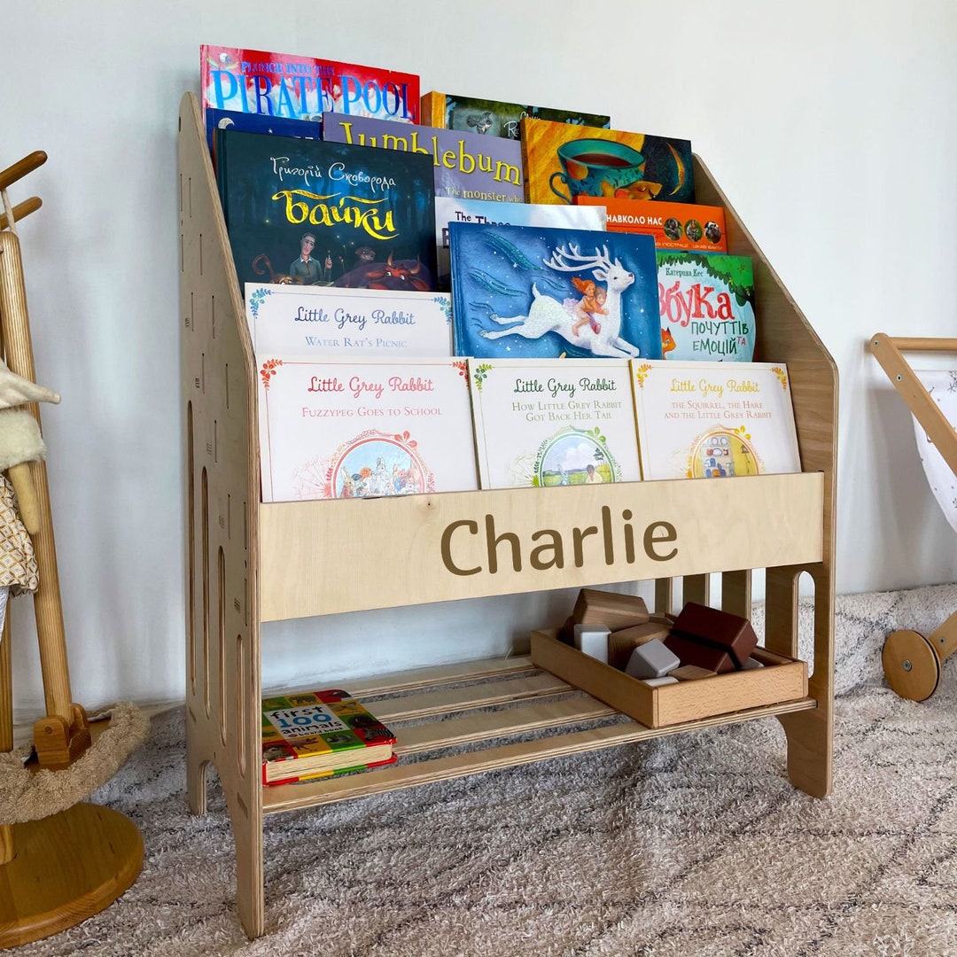 Montessori Large Bookshelf for Kids Room Book Storage Nursery Etsy