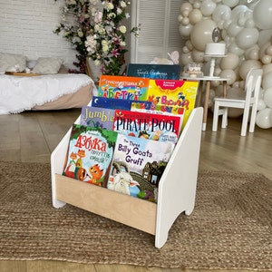 Bookshelf for kids, montessori bookshelf, white bookshelf for chilren