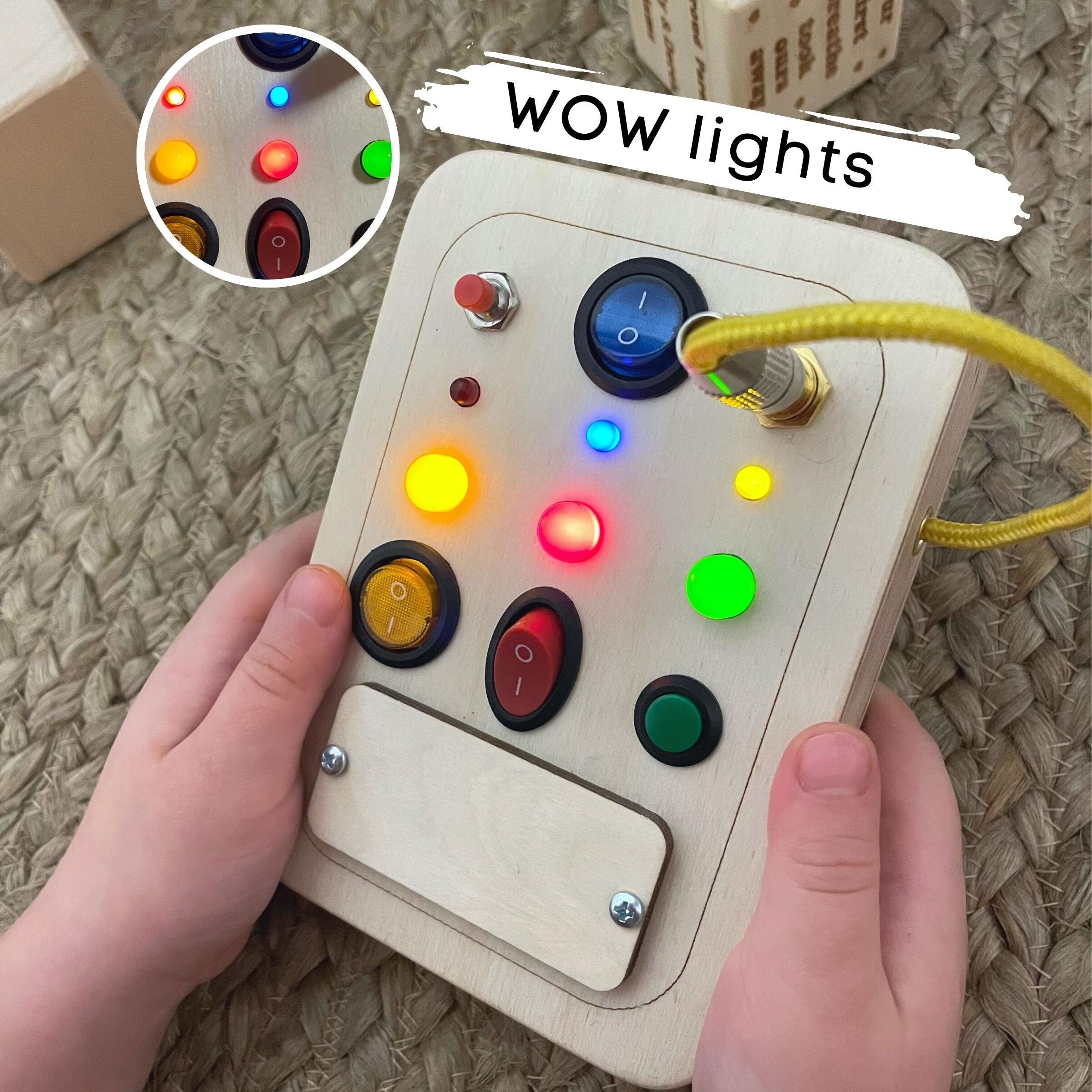 Montessori Switch Busy Board Sensory Board With Light Up LED Buttons
