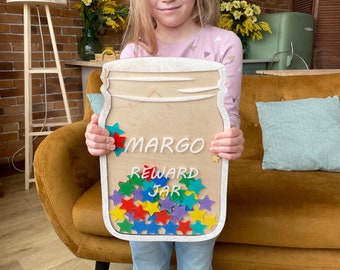 Reward Jar With Tokens Classroom Teacher Star Jar Chore Chart Good Behavior Reward System Classroom Mason Jar Gifts For Kids